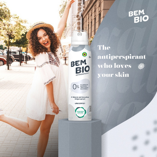 Bem Bio Unscented Biotranspirant Deodorant Natural, Aluminum-Free, Vegan, 24-Hour Protection, 150ml (5.07 fl oz)